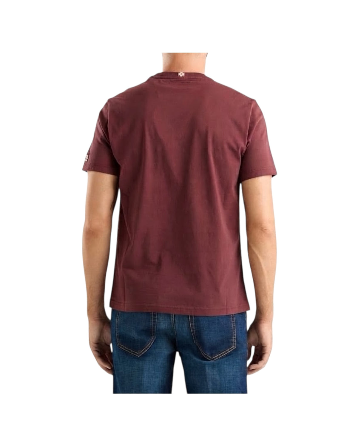 T-Shirt in cotone Bordeaux con ricamo I am a new man CONR0001 03280M MC2 SAINT BARTH 