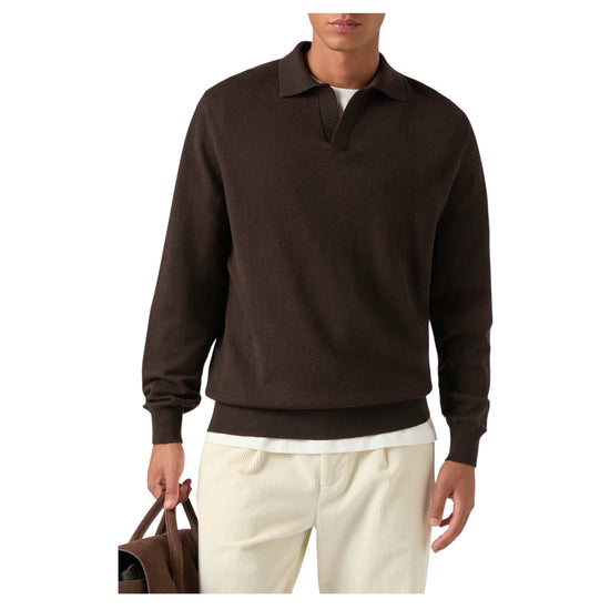 Polo in lana merino e cashmere Dark brown COV0008 00022M MC2 SAINT BARTH 