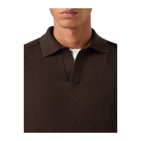 Polo in lana merino e cashmere Dark brown COV0008 00022M MC2 SAINT BARTH 