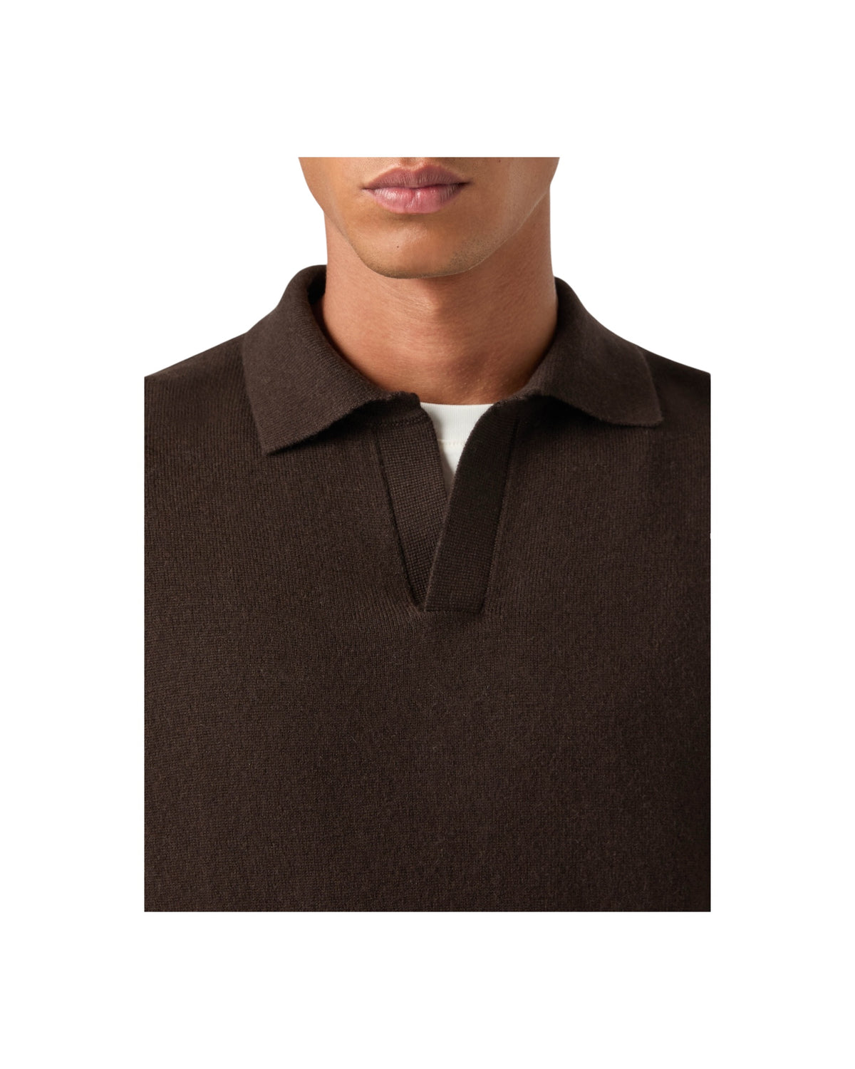 Polo in lana merino e cashmere Dark brown COV0008 00022M MC2 SAINT BARTH 