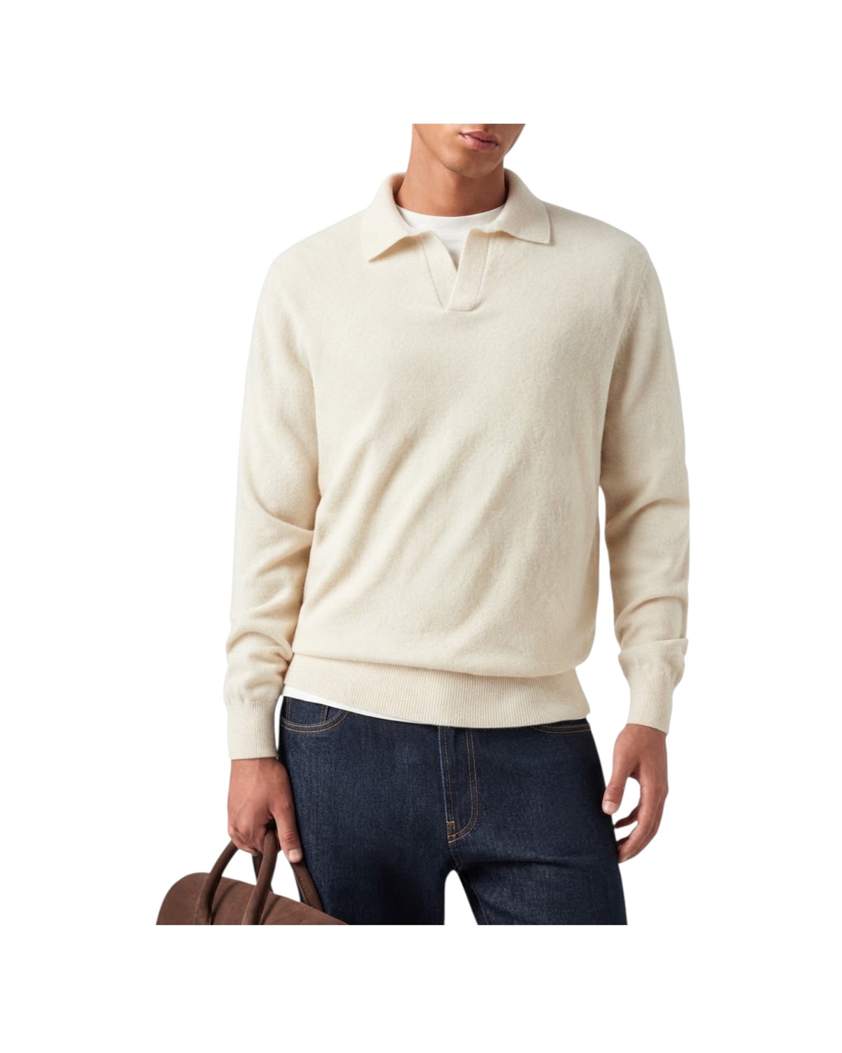 Polo in lana merino e cashmere Off white COV0008 00023M MC2 SAINT BARTH 