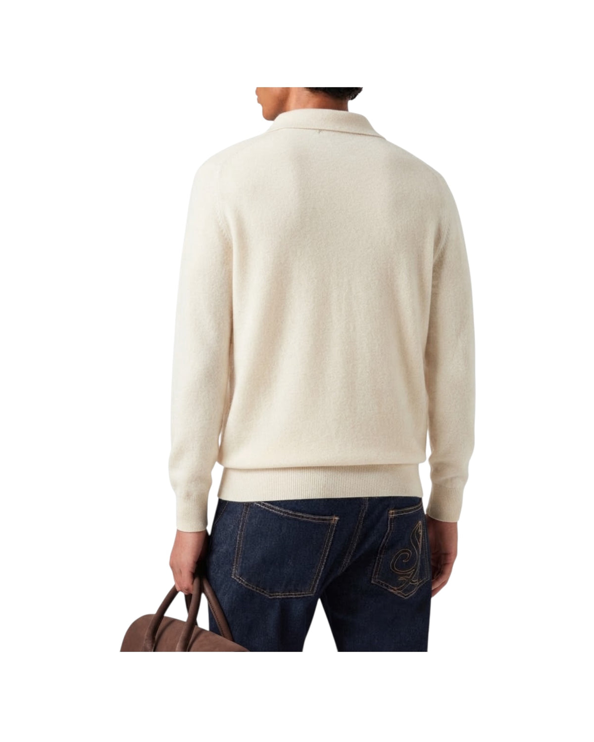 Polo in lana merino e cashmere Off white COV0008 00023M MC2 SAINT BARTH 