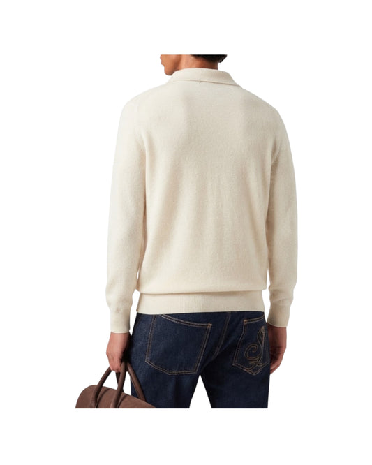 Polo in lana merino e cashmere Off white COV0008 00023M MC2 SAINT BARTH 