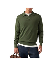 Polo in lana merino e cashmere Military