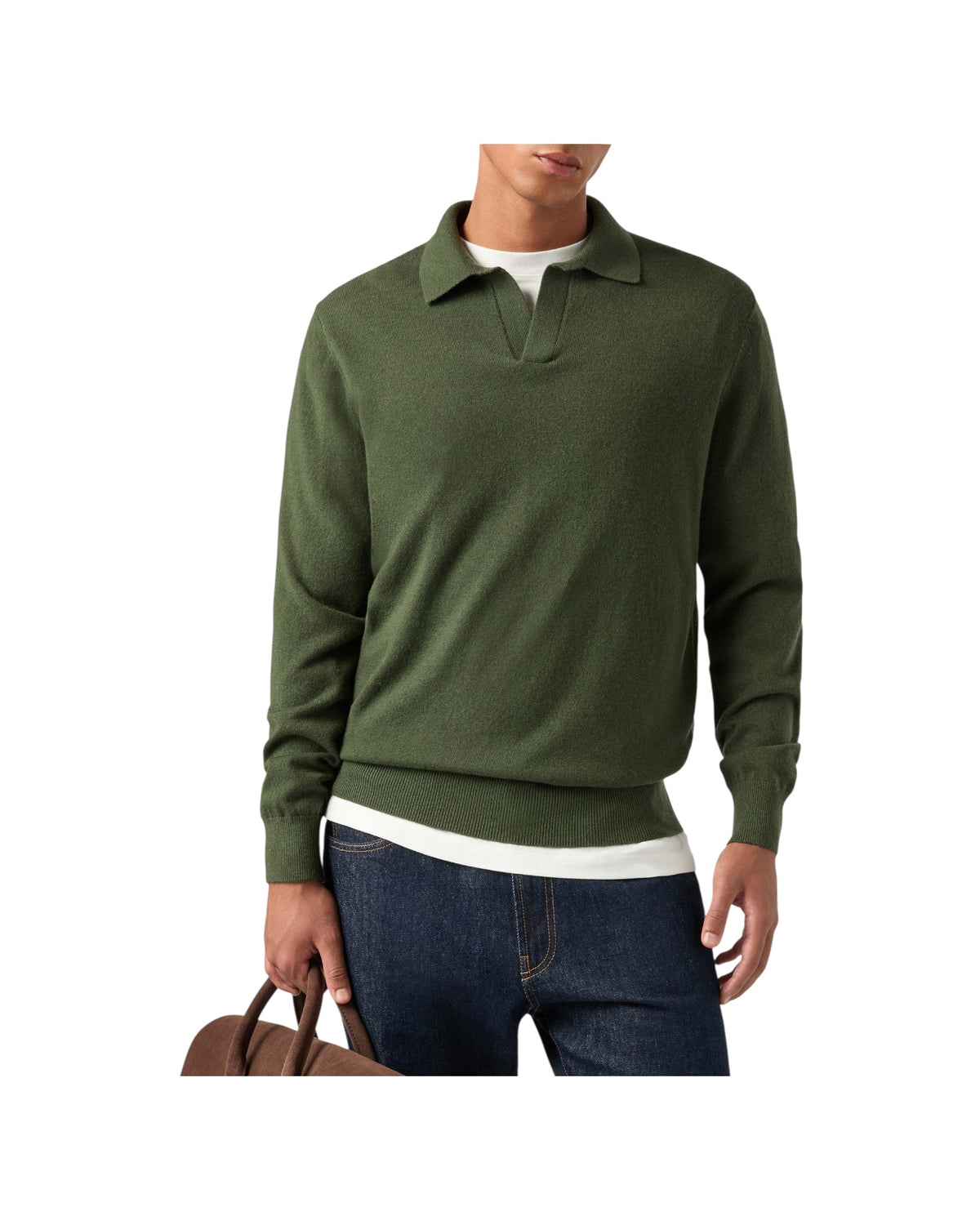 Polo in lana merino e cashmere Military COV0008 00034M MC2 SAINT BARTH 