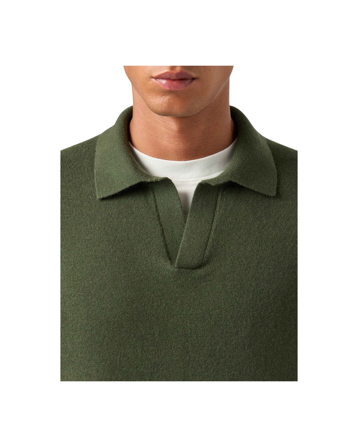 Polo in lana merino e cashmere Military COV0008 00034M MC2 SAINT BARTH 