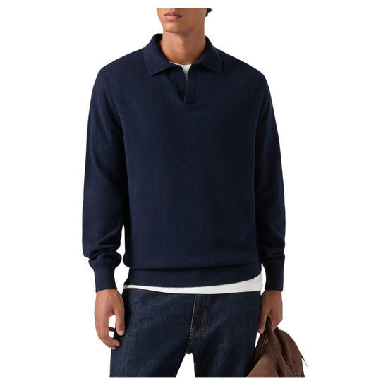 Polo in lana merino e cashmere Night Blu COV0008 00044M MC2 SAINT BARTH 