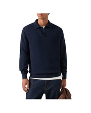 Polo in lana merino e cashmere Night Blu