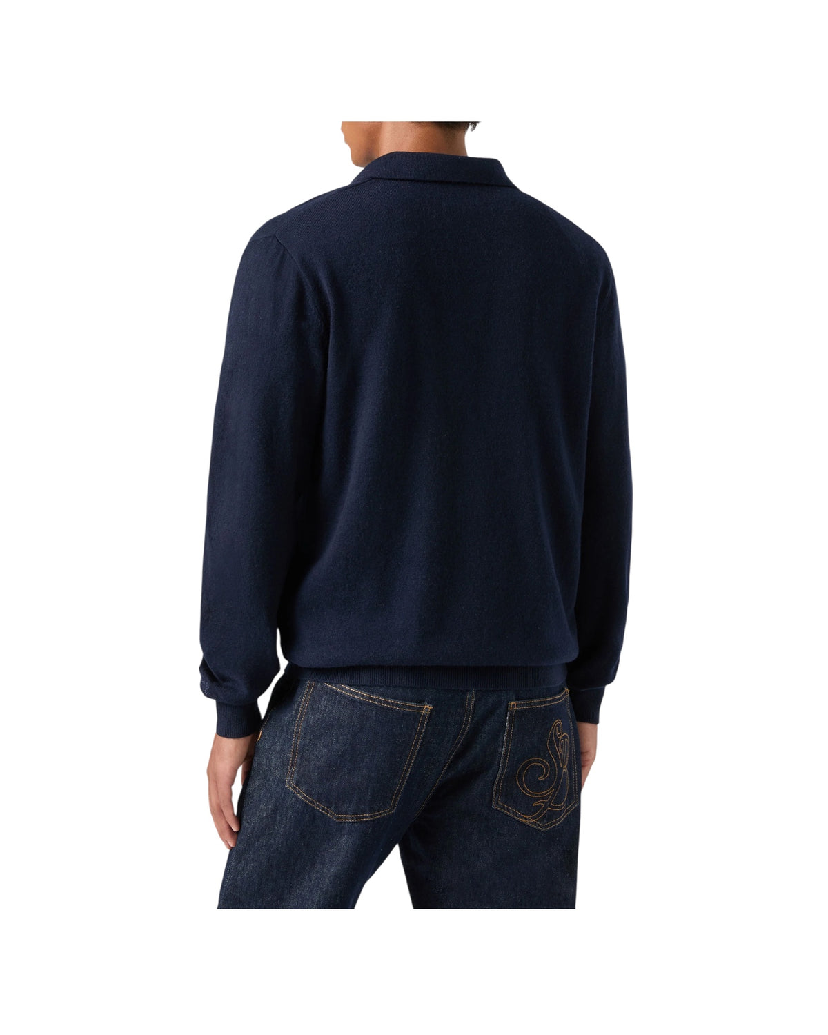 Polo in lana merino e cashmere Night Blu COV0008 00044M MC2 SAINT BARTH 