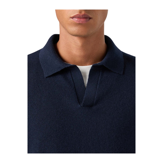 Polo in lana merino e cashmere Night Blu COV0008 00044M MC2 SAINT BARTH 
