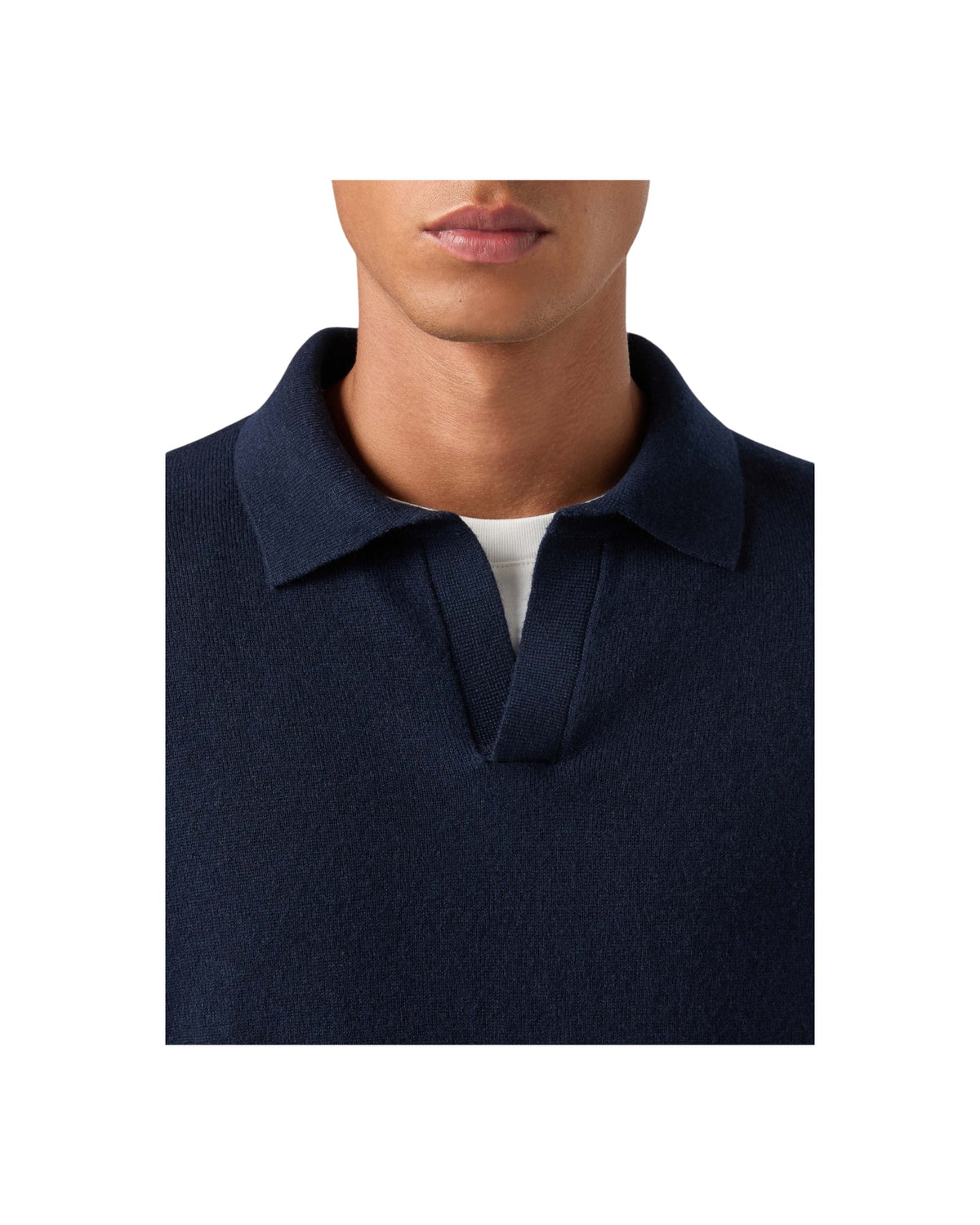 Polo in lana merino e cashmere Night Blu COV0008 00044M MC2 SAINT BARTH 