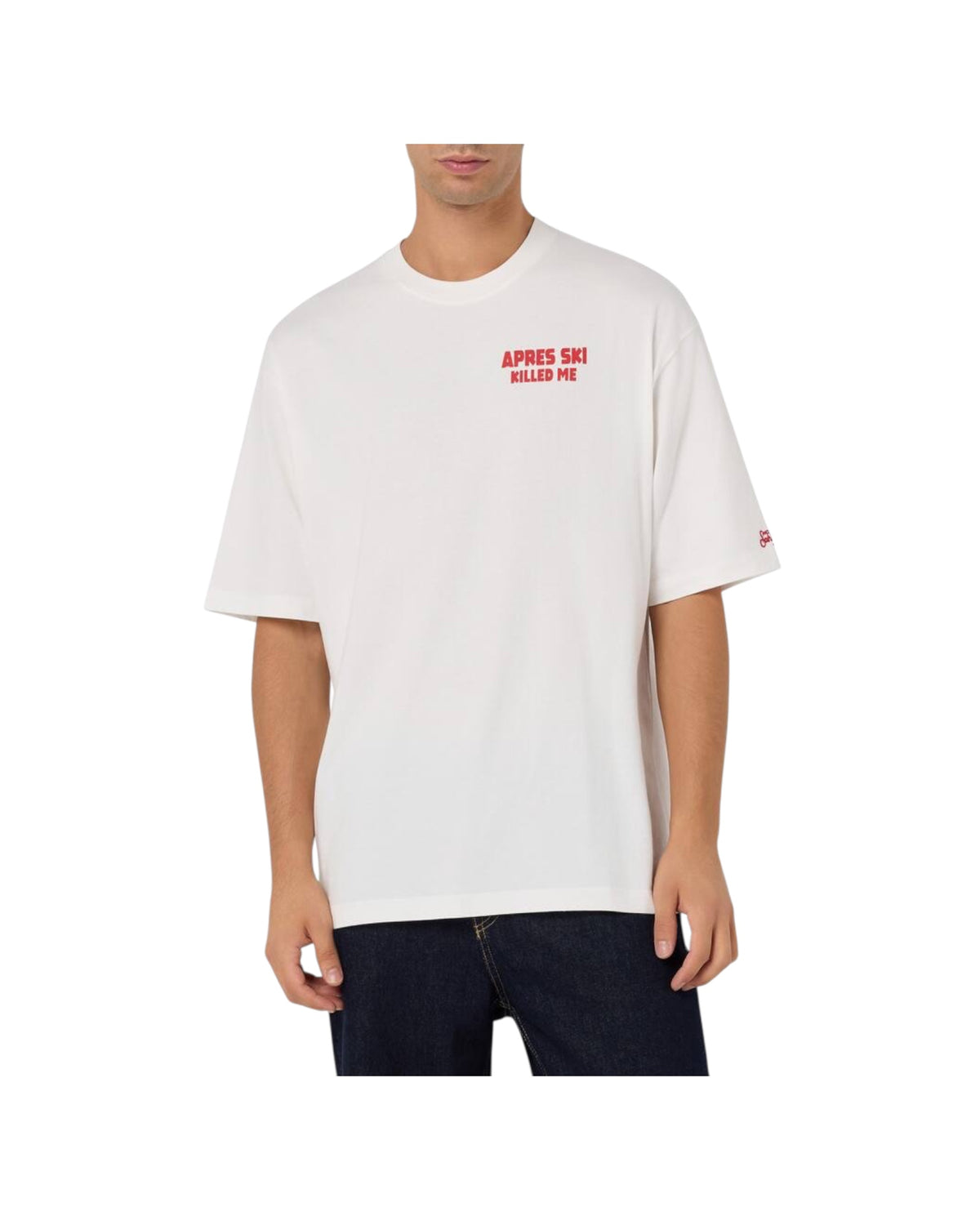 T-Shirt in cotone Bianco con grafica posteriore DLR0001 00304M MC2 SAINT BARTH 