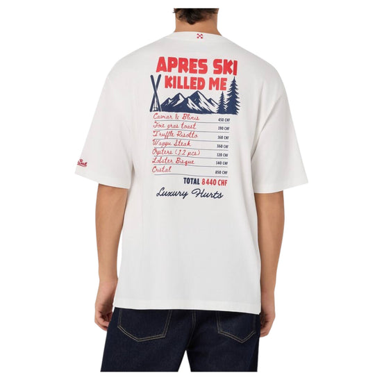 T-Shirt in cotone Bianco con grafica posteriore DLR0001 00304M MC2 SAINT BARTH 