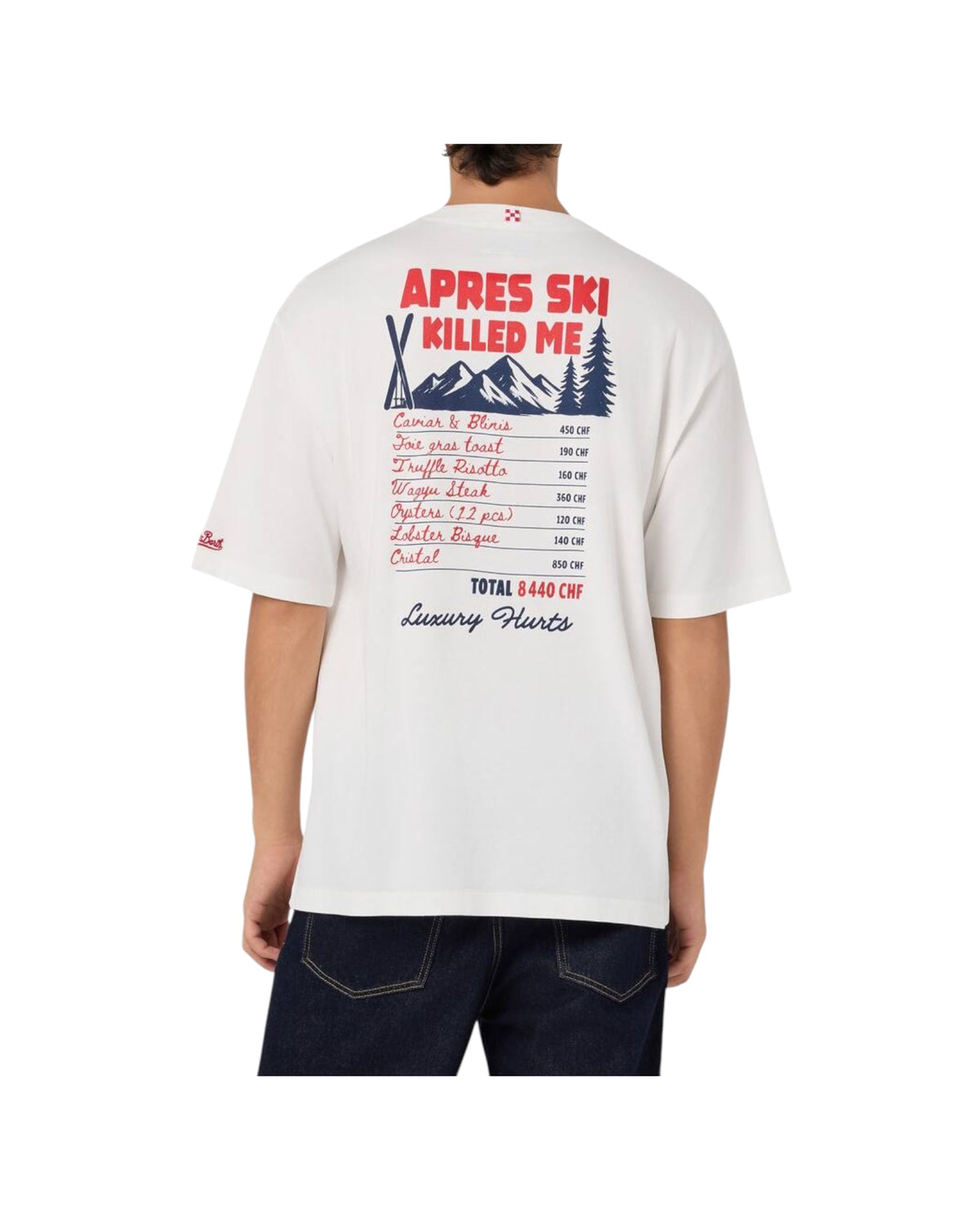 T-Shirt in cotone Bianco con grafica posteriore DLR0001 00304M MC2 SAINT BARTH 
