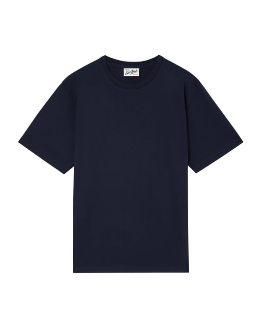 T-Shirt in cotone Blue navy EEY0001 00029M MC2 SAINT BARTH 
