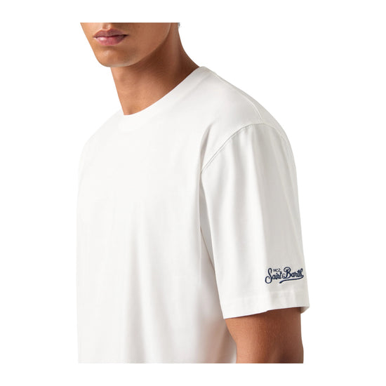 T-Shirt in cotone White EEY0001 00246M MC2 SAINT BARTH 