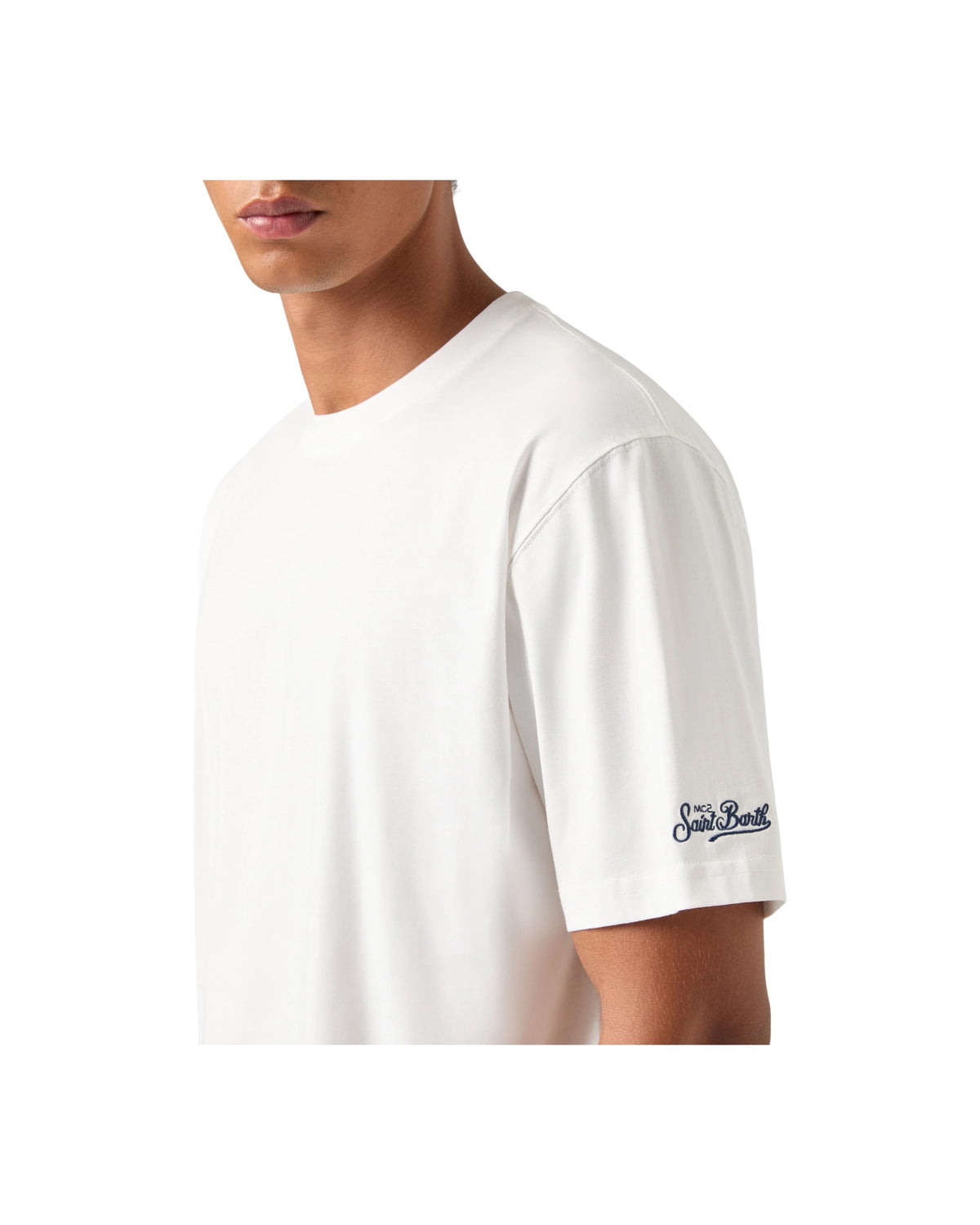 T-Shirt in cotone White EEY0001 00246M MC2 SAINT BARTH 