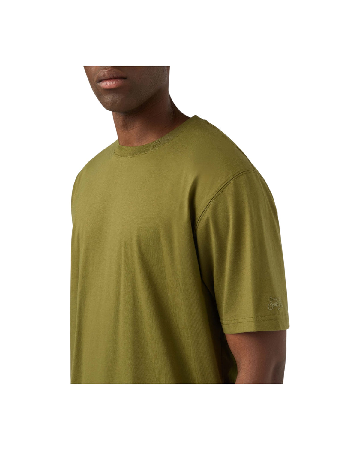 T-Shirt in cotone Light military EEY0001 00436M MC2 SAINT BARTH 