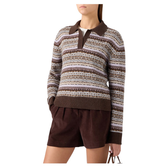 Maglione con collo polo e motivo Fair Isle EZE0005 00677M MC2 SAINT BARTH 