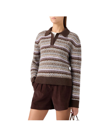 Maglione con collo polo e motivo Fair Isle EZE0005 00677M MC2 SAINT BARTH 