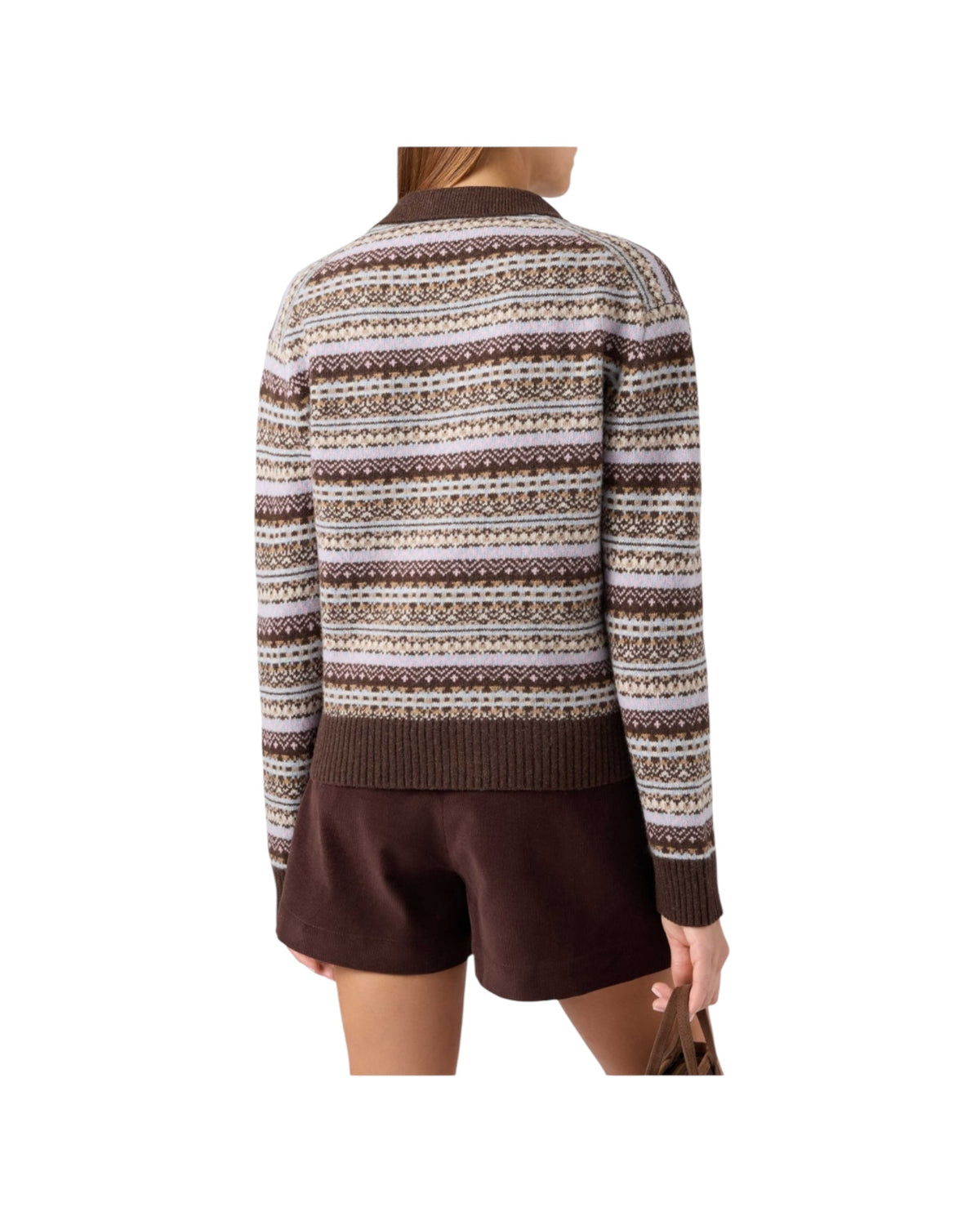 Maglione con collo polo e motivo Fair Isle EZE0005 00677M MC2 SAINT BARTH 