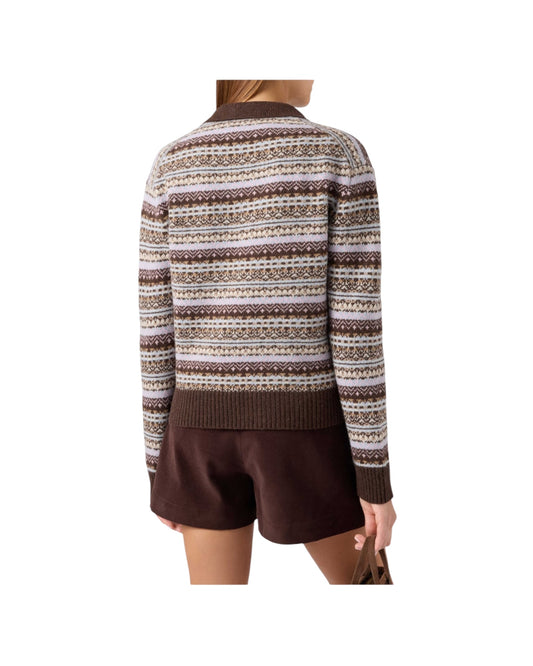 Maglione con collo polo e motivo Fair Isle EZE0005 00677M MC2 SAINT BARTH 