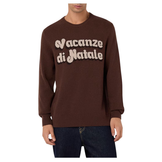 Maglione Marrone con logo Vacanze di natale HER0001 00386M MC2 SAINT BARTH 