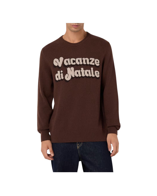 Maglione Marrone con logo Vacanze di natale HER0001 00386M MC2 SAINT BARTH 