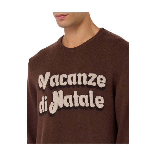 Maglione Marrone con logo Vacanze di natale HER0001 00386M MC2 SAINT BARTH 