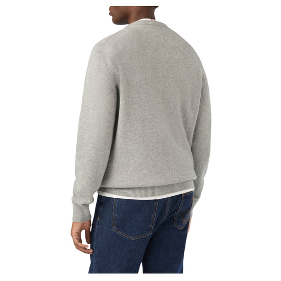 Maglione Grigio con intarsia Nord Sud Ovest Est HER0001 00676M MC2 SAINT BARTH 