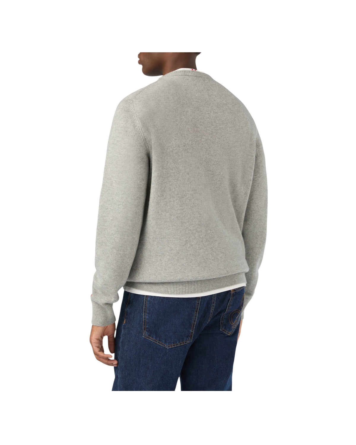 Maglione Grigio con intarsia Nord Sud Ovest Est HER0001 00676M MC2 SAINT BARTH 