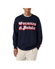Maglione Blu con logo Vacanze di natale