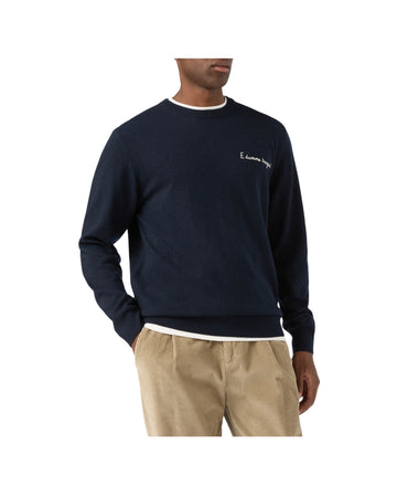 Maglione Blu con ricamo E damme tregua HER0024 03248M MC2 SAINT BARTH 