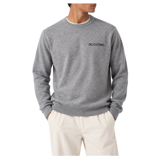 Maglione Grigio con ricamo Delicatissimo HER0024 03251M MC2 SAINT BARTH 