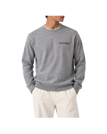 Maglione Grigio con ricamo Delicatissimo HER0024 03251M MC2 SAINT BARTH 