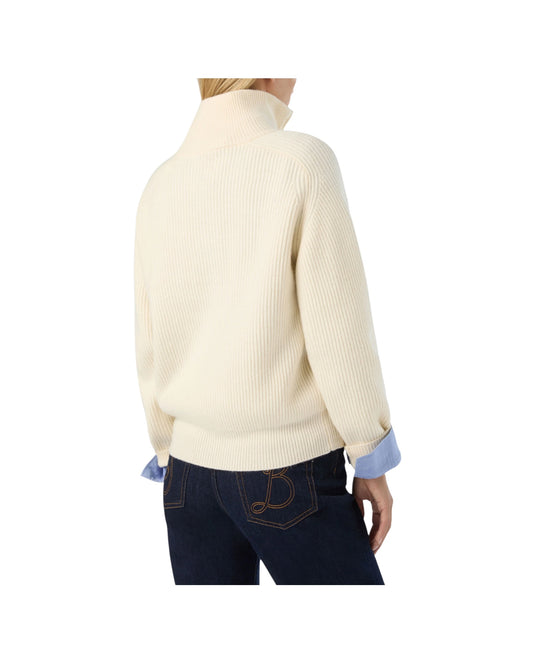 Maglione a mezza zip Off white ISN0001 00023M MC2 SAINT BARTH 