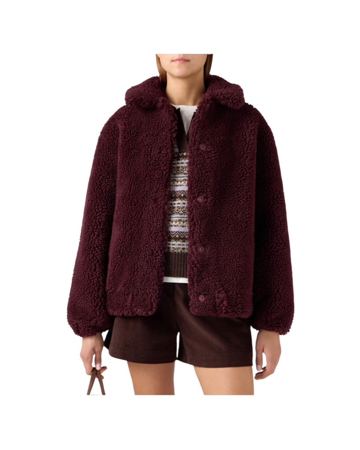 Giacca Teddy con patch Prugna JNE0001 00077M MC2 SAINT BARTH 