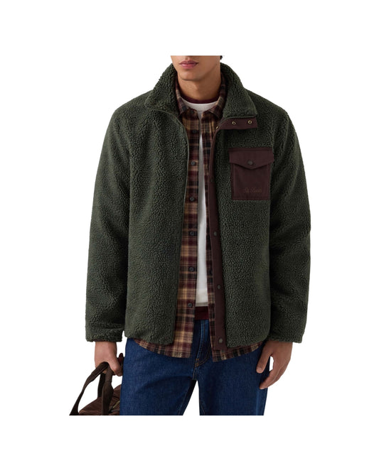 Giacca Verde Militare in teddy con chiusura zip KEY0008 00034M MC2 SAINT BARTH 