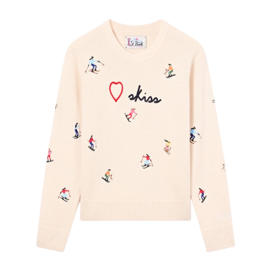 Maglione girocollo in lana con ricamo KYLA 00233M MC2 SAINT BARTH 