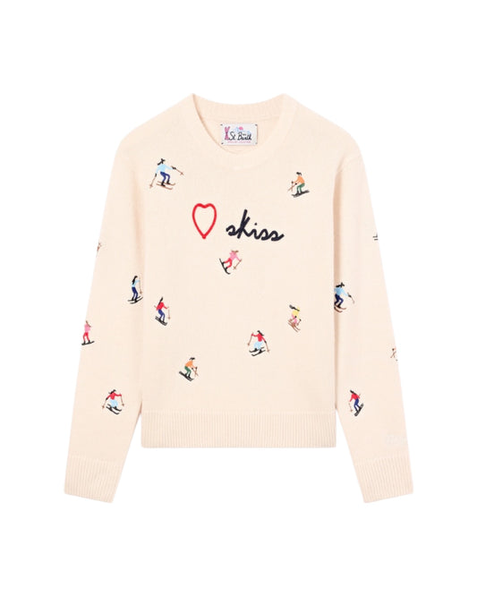 Maglione girocollo in lana con ricamo KYLA 00233M MC2 SAINT BARTH 