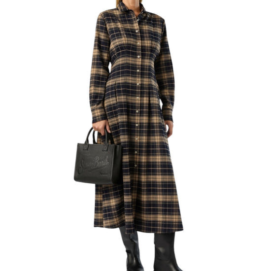 Chemisier lungo in flanella Tartan LSY0001 04103M MC2 SAINT BARTH 