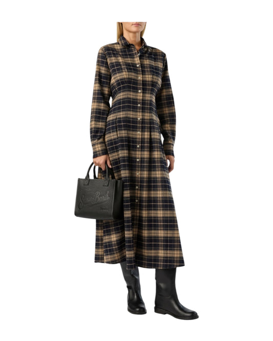 Chemisier lungo in flanella Tartan LSY0001 04103M MC2 SAINT BARTH 