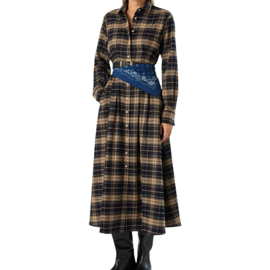 Chemisier lungo in flanella Tartan LSY0001 04103M MC2 SAINT BARTH 