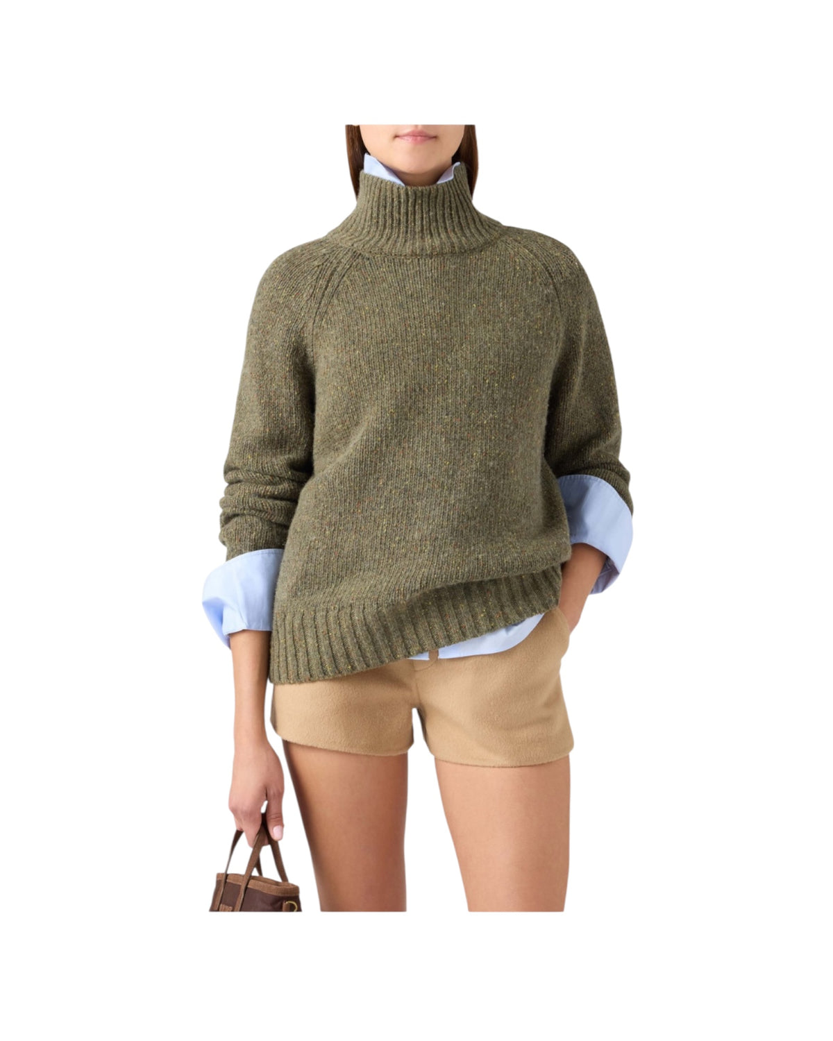 Maglione a collo alto in lana Donegal Military MEH004 00034M MC2 SAINT BARTH 