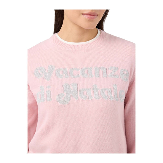 Maglione misto cashmere Rosa con jaquard lurex QUE0010 00670M MC2 SAINT BARTH 