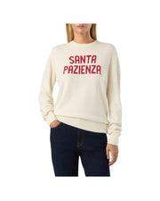 Maglione Panna con ricamo lurex Santa pazienza