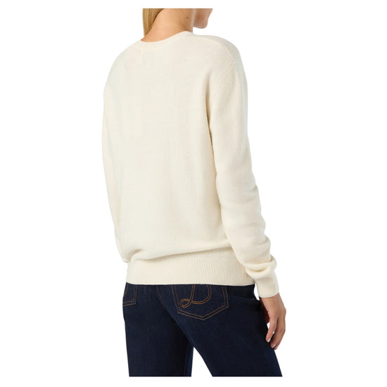 Maglione Panna con ricamo lurex Santa pazienza QUE0010 03731M MC2 SAINT BARTH 