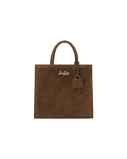 Borsa Shop Midi in camoscio Marrone