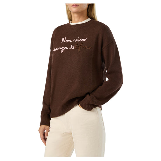 Maglione in lana e cashmere con ricamo Non vivo senza te TESS001 04230M MC2 SAINT BARTH 