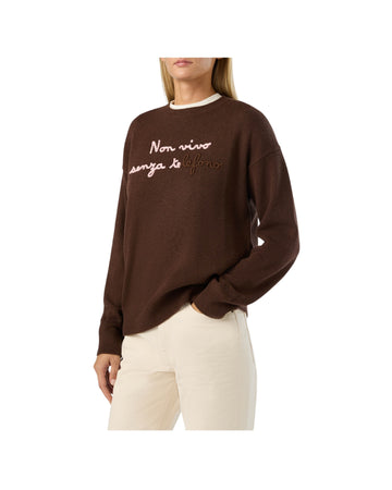 Maglione in lana e cashmere con ricamo Non vivo senza te TESS001 04230M MC2 SAINT BARTH 